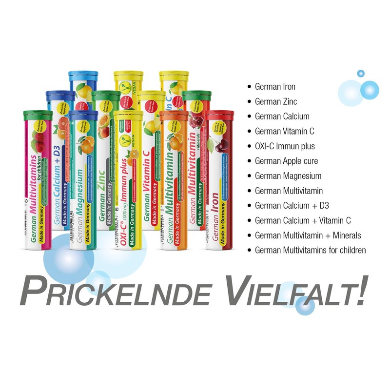 German Calcium + Vitamin D3 Effervescent Tablets Pack of 140
