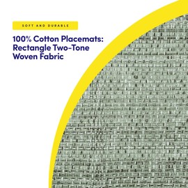 Sweet Home Collection 100% Cotton Placemats for Dining Room Rectangle Two Tone Woven Fabric 13" x 19" Soft Durable Table Mat Set, Set of 4, Light Green