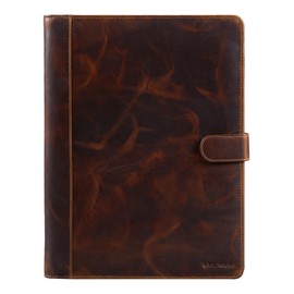 STILORD 'Lennon' Conference Folder Leather for 12.9 Inch iPads Document Folder DIN A4 Writing Case Vintage Genuine Leather, Milano - Brown, Conference folder