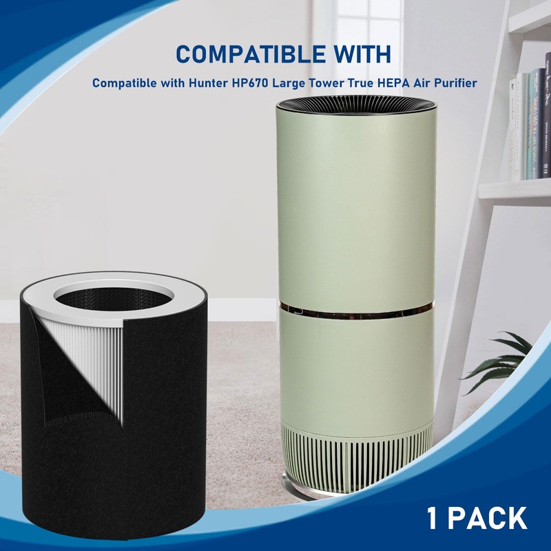 HP670 Replacement True HEPA Filter Set Compatible with Hunter HP670