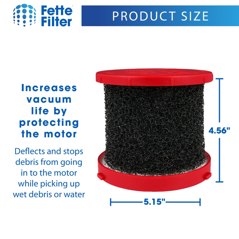 Fette Filter - Foam Filter Compatible with Milwaukee 49-90-2015 Wet/Dry