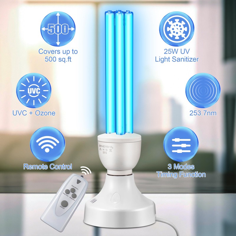 Qualirey 25 Watt UV Light, UVC Lamp with E27 Base