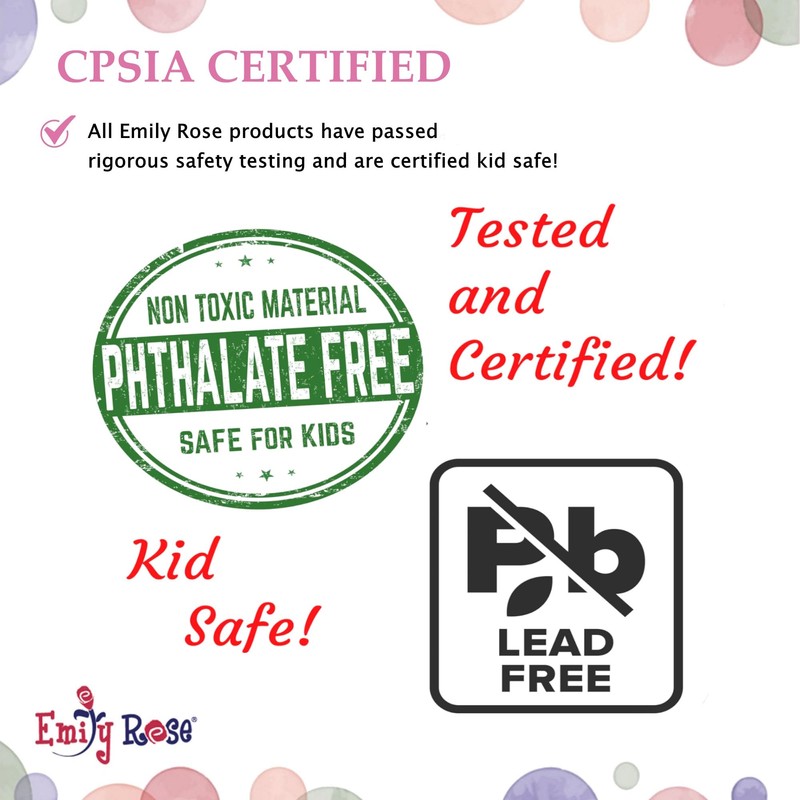 Emily Rose 18 Inch Doll Pink Wooden Clothes & Accessories