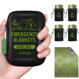 Guijinga Emergency Blankets for Survival, 2-Pack/4-Pack Space Blankets, Gigantic & Extremely Thick Survival Blanket, Suitable for Outdoor Survival, Camping, and Hiking