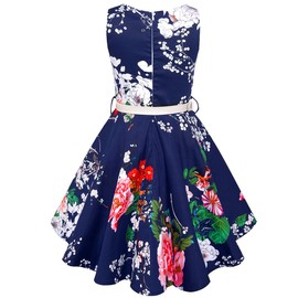 HB HBB MAGIC Girls Vintage Dress 50s Retro Twirling Special Occasion Dresses Size 6-14 Sleeveless Kids Dress