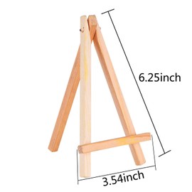 Onwon 12 Pcs 6.25 Inch Mini Wood Display Easel Natural Wood Painting, Drawing, Photos, Card Holder Decorative Display (6.25" / 16cm)