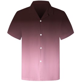 Cromoncent Matching Hawaiian Outfits for Family, Dad and Son Matching Luau Beach Tropical Shirts Mommy Daughter Tropical Sets，Hawaiian Shirt，Gradient Black Pink,Medium