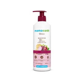 Mamaearth Champú De Cebolla De Mamaearth Para El Crecimiento Del Cabello Y El Control De La Caída | Limpiador Suave E Hidratante Para El Cuero Cabelludo Con Queratina Veg 13,53 Onzas Líquidas (Paque