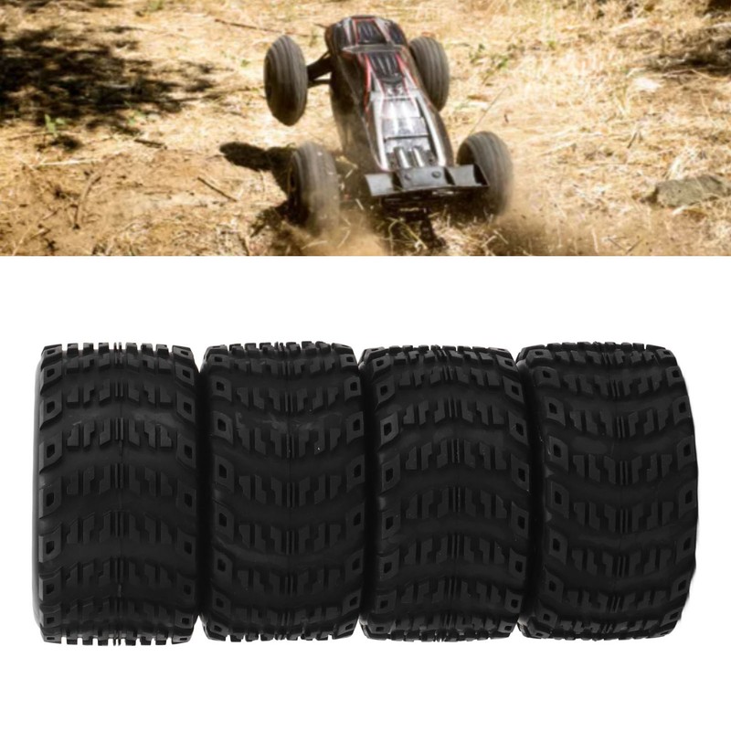 4 Pcs 1/10 RC Snow Tires Set with Wheels Strong