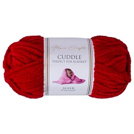 Utopia Crafts Cuddle Super Chunky Chenille Soft Yarn for Knitting and Crochet, 100g - 60m (Cherry)