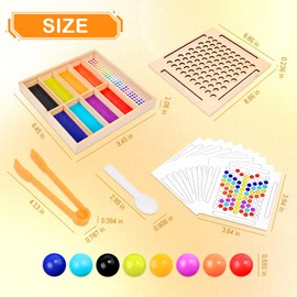 Cognitive Stimulation Activity Board for Seniors - Wooden Sorting Game with Rainbow Beads for Memory Care, Fine Motor Skills & Sensory Engagement