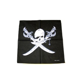 Zac's Alter Ego Large Pirate Skull & Swords Bandana/neckerchief/Durag/Wrist Wrap/Face Mask