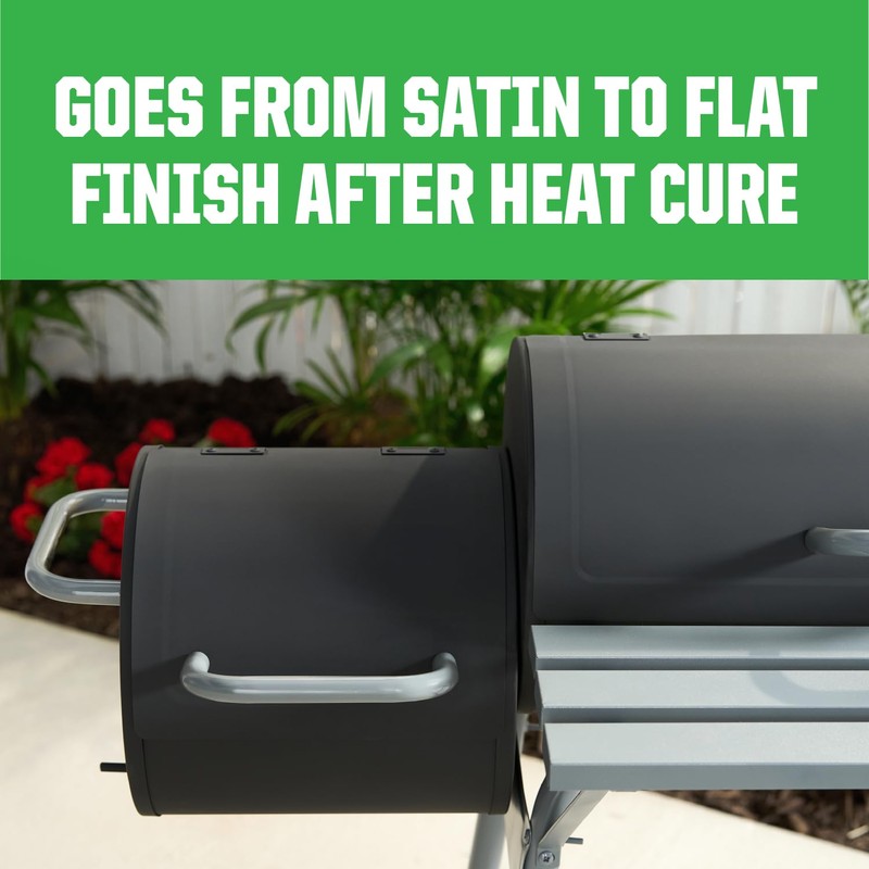 Rust-Oleum 7778502 High Heat Brush Protective Enamel Paint, Quart, Flat