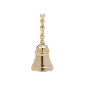 NKlaus 4021 Table Bell, Christ Child Sound, Solid Brass, Smooth, 9 cm Height, Antique Look, Hand Bell, Individual Sound Call Bell