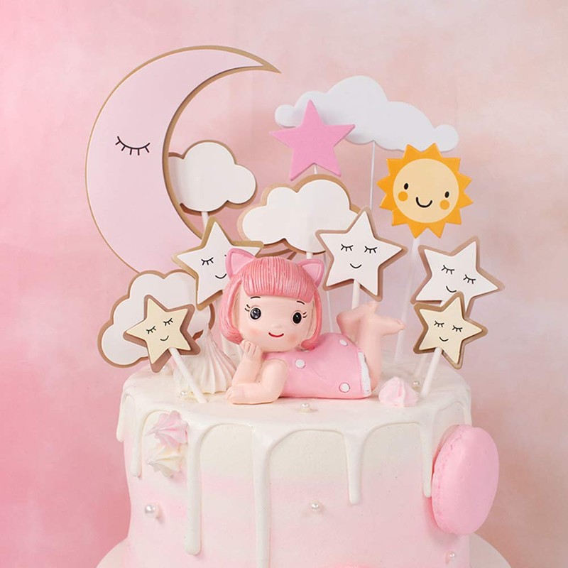 Moon Star - Decoración para tartas con diseño de nube,