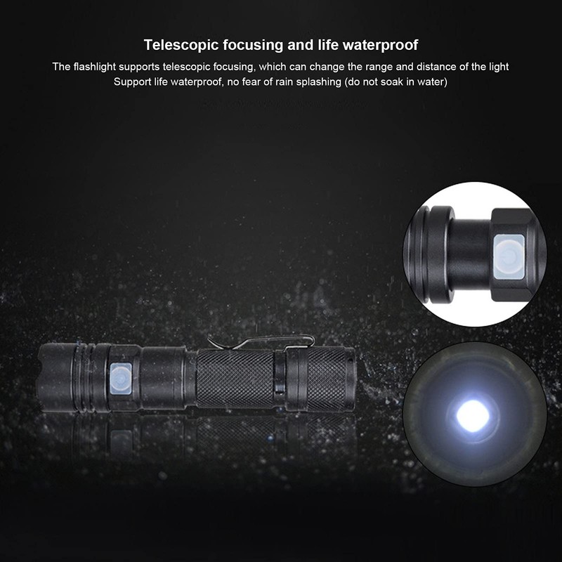 Hilitand Mini Flashlight, 720lm Flashlight, USB Charging Handheld Light, Emergency