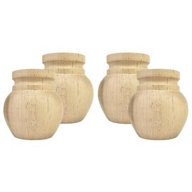 Highland Manor Wood Products Tall Welsh Bun Foot - 3 1/2" Tall x 3 3/8" Wide (Maple) (Set of 4)
