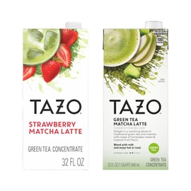 TAZO Tea Concentrate, Strawberry Matcha Latte, & Green Tea Matcha Latte 32 Fl Oz (1ea) (Variety Pack)