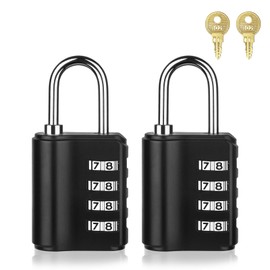 4 Digit Combination Lock Outdoor with Key Outdoor Waterproof, Padlock for School Gym Sports Locker,2 Pack Padlock