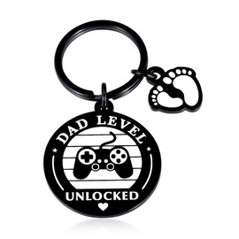 New Dad Keychain Dad Level Unlocked Keychain Fathers day Christmas Pregnant Gifts Husband