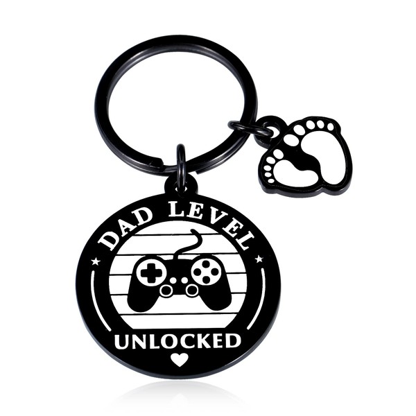 New Dad Keychain Dad Level Unlocked Keychain Fathers day Christmas