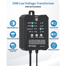 HIBOITEC Low Voltage Deck Lights Kit with Transformer Photocell Sensor and Timer IP67 Waterproof Fence Lights UL Listed Wire for Outdoor Garden Patio Landscape Lighting Walkway Steps 4000K 8Packs