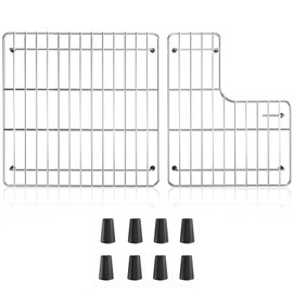 DPZM 26.18'' x 14.76'' K-6449-ST Stainless Steel Bottom Basin Rack, Sink Protector for Kohler Sink Racks Whitehaven 5827 and K-5826, Includes Left and Right Racks