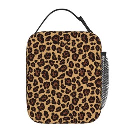 Leopard Print Lunch Bag Insulated Lunch Box Reusable Lunch Tote Bag For Kids Boys Girls Women Men Work Picnic