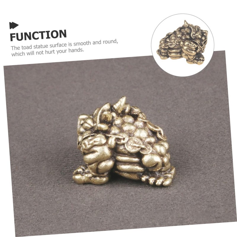 GRIRIW Brass Legged Toad Sculpture Traditional Wealth Desktop Ornament for
