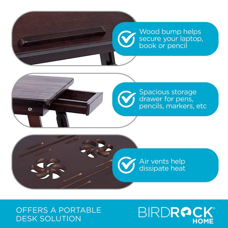 Sofia + Sam Bamboo Ventilation Lap Tray with Adjustable Legs