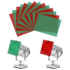 Gel Light Filter-14 PCS Red Green Christmas Gel Light Filter, Colored Overlays Correction Transparency Film Plastic Sheets for Christmas Landscape Led Light or Reading, 11.7 x 8.5 Inches (Red & Green)