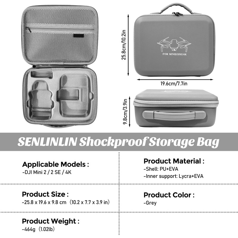 SENLINLIN Case for DJI Mini 4K, MiNi 2 SE /