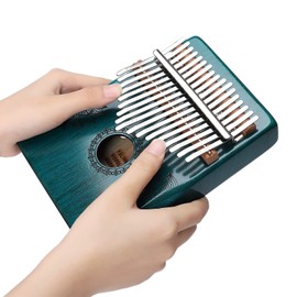 Kalimba Thumb Piano 17 Keys, Portable Mbira Finger Piano Gifts for Adults Music Instrument Thumb Pianos - 17 Keys Green