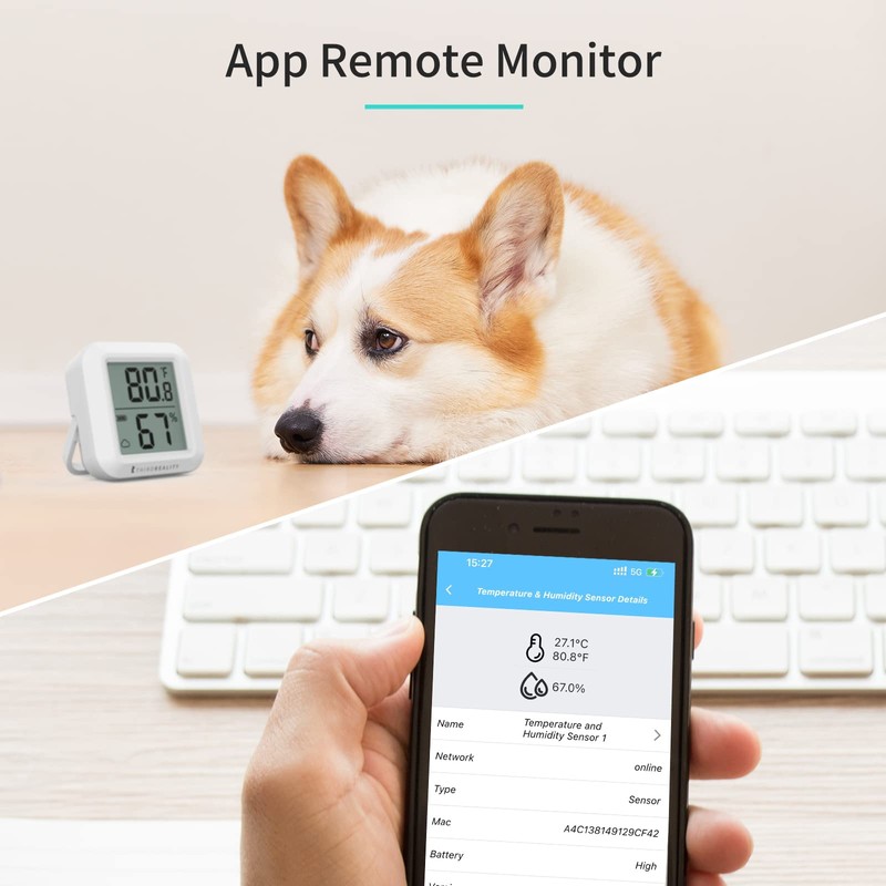 THIRDREALITY Zigbee Temperature and Humidity Sensor with Digital LCD Display,