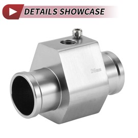 HEROFFIX 1 Set Auto-Wasser-Kühlmitteltemperatursensor-Adapter-Gelenkrohr Radiator Sensor-Adapter 26mm Silberton