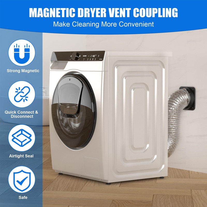 Magnetic Dryer Vent Coupling, Magnetic Dryer Vent Connector Kit, Strong