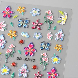 TailaiMei Star Nail Stickers, 4 Sheets Embossed Gold Sliver Star Self-Adhesive Nail Art Decals for DIY Nail Decorations (515)