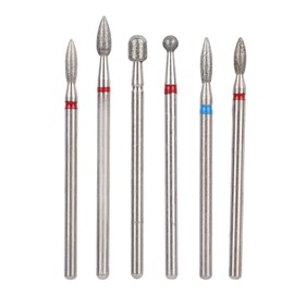 Broca Eléctrica Para Uñas 5 Tipos 6 Unids/Pack Acero Inoxidable Manicura, Alisando Herramientas Nail Drill 35000 For Dispensadores De Crema Batida De Uñas, Uñas Suaves(Jg#9)