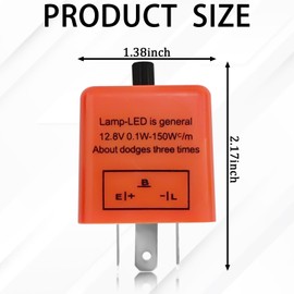 Tobenbone CF-13 Led Flasher Relay 3 Pins 12V Adjustable Frequency Flasher Relay for Led Turn Signal, CF13 EP34 Electronic Hyper-Flashing Fast Flash Signal Indicator(2PCS)