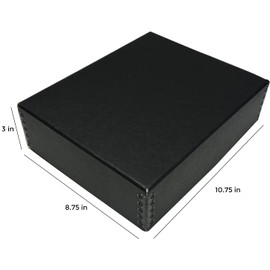 Lineco, 8x10 Museum Archival Storage Box, Drop Front Design with Metal Edge, Acid-Free, Preserveor for Photos, Documents, Crafts, DIY, Black