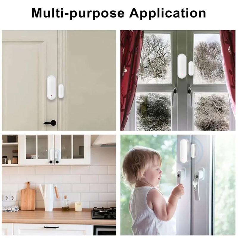 WiFi Smart Door Sensor: Door Open Contact Sensor for Home