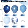 Blue Balloons Set, 12 Inch Double Stuffed Metallic Blue Balloons