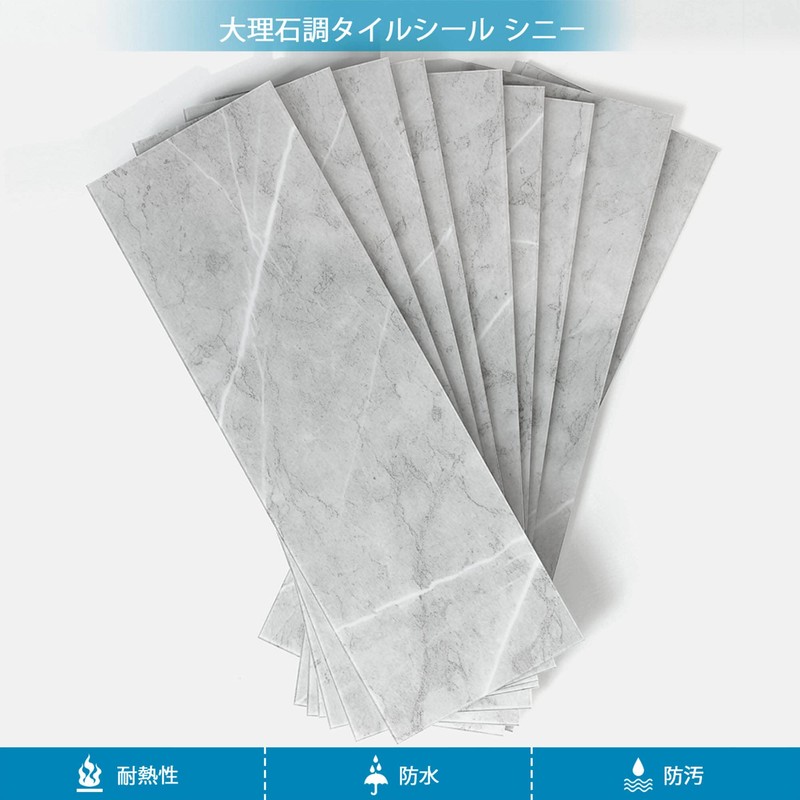 Es DECOR Kitchen Tile Sheet Waterproof, Heat Resistant, Marble Style,