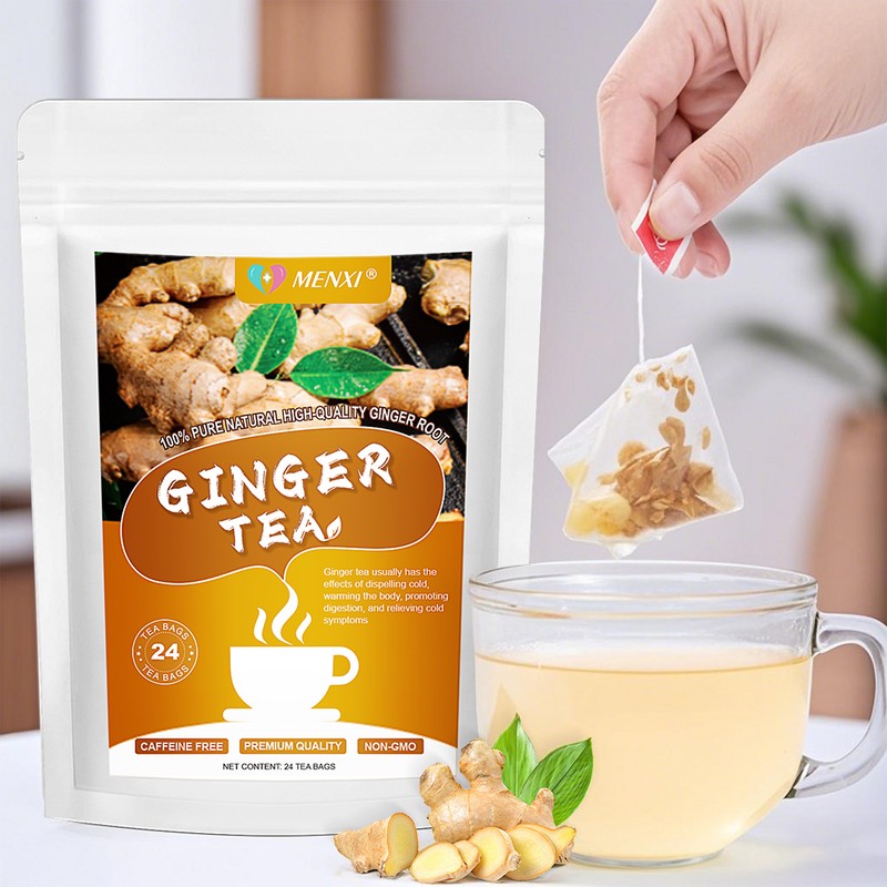 MENXI Ginger Tea 24 Bags No Additive Support Brain Weight