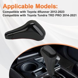 QCESEV Automatic Gear Shift Knob Head Lever Replacement for PTR5734140 PTR57-34141 Compatible with 2012-2023 Toyota 4Runner 2014-2021 Tundra TRD PRO Shifter Knob Handle Lever Black