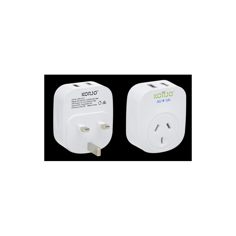 Balanzza Korjo USB A+C - UK Converts One Socket Into