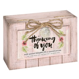 Cottage Garden Thinking of You Blush Pink Locket Petite Music Box Plays How Great Thou Art