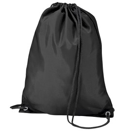 BagBase Budget Water Resistant Sports Gymsac Drawstring Bag (11L) (One Size) (Black)