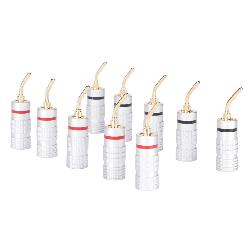 10pcs Banana Plug Needle Type Professional 24K Gold Plated Speaker