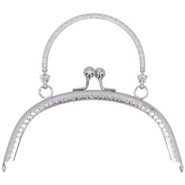 Zerodis Bolsos de Metal con Marco de asa de Monedero semicírculo con Cierre de Cierre de Monedero para Bricolaje y Manualidades de 16,5 cm(Plateado B01-028—00510)